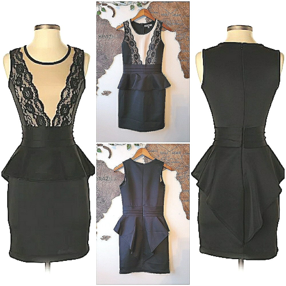 NWOT🔥Lacy High-Low Peplum Cocktail/Office Dress